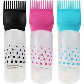 TAVVKE Professional Hair Coloring Kit - 3-Pack Applicator Bottles, Root Comb, Brush Dispenser, Salon-Quality Hair Dyeing (Pink/Blue/Black)