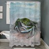 CafePress Blue Crab Acrylic Painting Decorative Fabric Shower Curtain