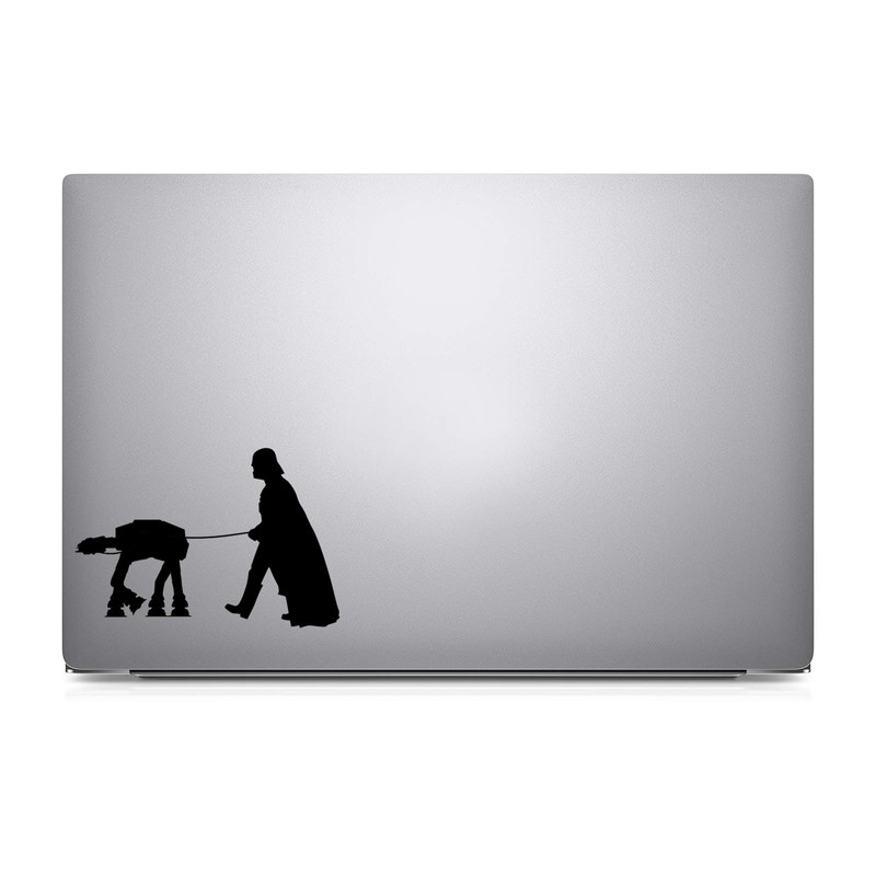 Vader Walking Robot Decal Notebook Car Laptop 5.5" (Black)