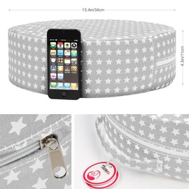 Zicac Kids' Anti-Slip Chair Booster Seat-High Chair Pad Heightening Dismountable Round Cushion (Gray)