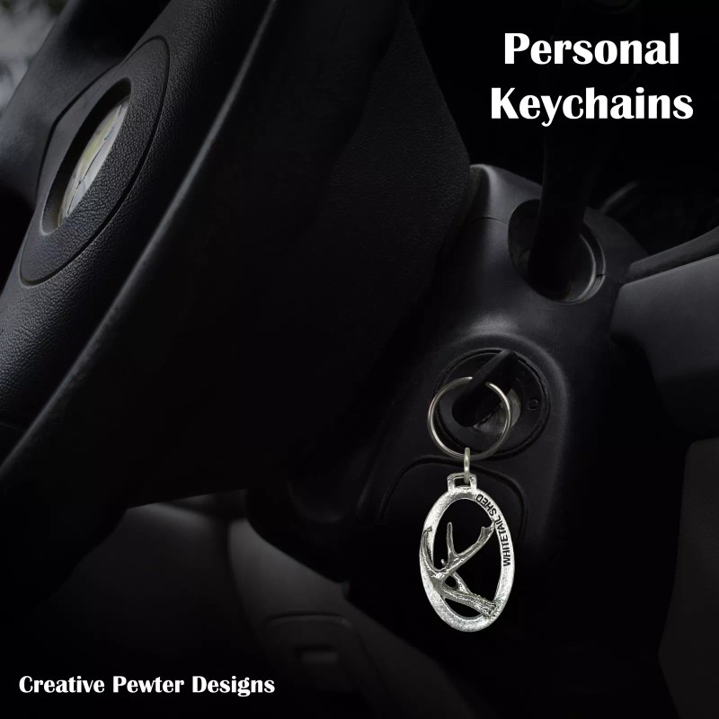 Whitetail Deer Antler Keychain, M009KC, 2 Inches, Shed, Buck Hunting