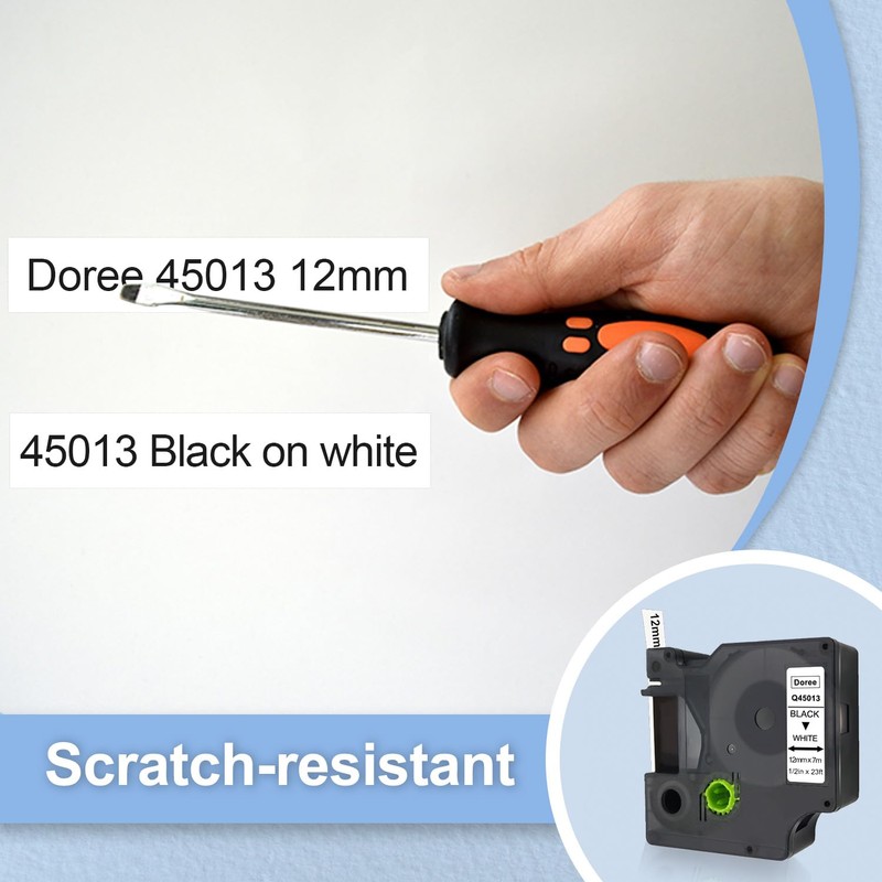 DOREE D1 45013 Compatible with Dymo D1 Label Tape 12