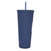 Coffee Tumbler with Lid and Straw Matte Dark Blue Double