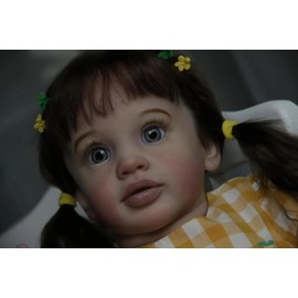 KOKOMANDY Big Reborn Toddler Dolls 26 inch Reborn Doll Realistic Girl That Look Real Life Baby Dolls Soft Cloth Body Weighted Doll Rooted Brown Hair Cute Children Birthday Gifts