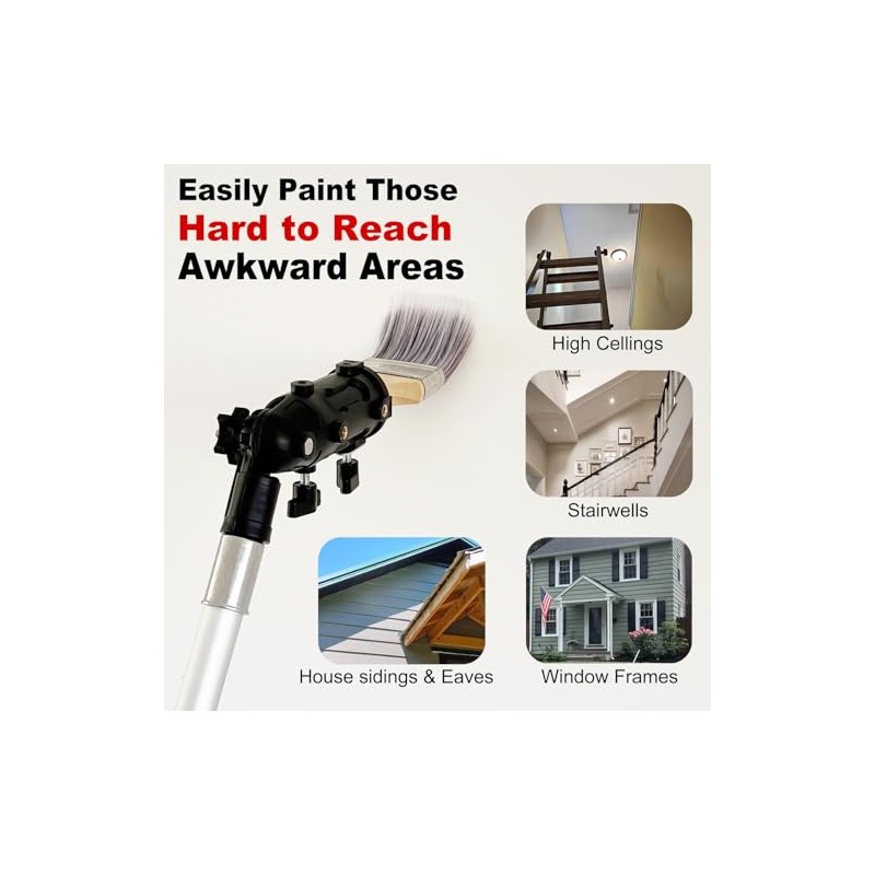 Multi Angle Paint Brush Extender V2, Long Handle Paint Brush,