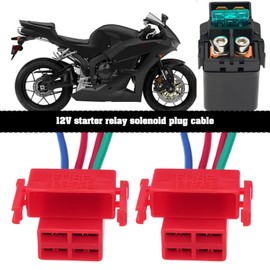 VGOL 2pcs 12V 4 Pin Starter Solenoid Valve Relay Plug Harness Plug Wire Length 14cm Compatible with Honda CBR 600 900 929 954 1000 1100XX 1000F