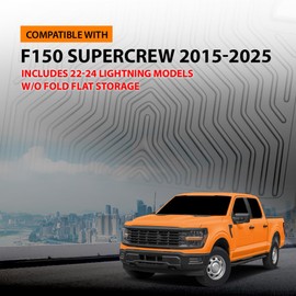 G-PLUS Floor Mats 3PCS, Fit for Ford F150 SuperCrew 2015-2025(Includes 22-24 Lightning Models) w/o Fold Flat Storage,TPE All Weather Full Cover Protection Cargo Liners