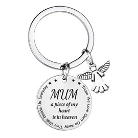 MADHAHEFU Sympathy Keyring For Loss of Mother Bereavement Gift Remembrance Gifts Those We Love Don't Go Away They Walk Beside Us Everyday Mum Memorial Keyring (MUM a piece of)