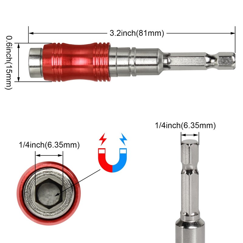 2 Pack Pivoting Bit Holder Magnetic Pivot Drill Bit Holder