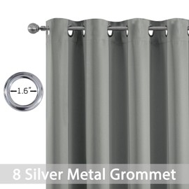 Yakamok Dove - Habitación gris oscura para sala de estar, comedor, oscurecimiento térmico con aislamiento térmico, ventana, hotel, moderno, elegante, color negro, cortinas para el sol, recámara, 52 x