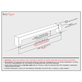 48" Long 1-Sided Stainless Steel Matte Black Door Handle, Modern Front Door Pull Handle for Commercial Glass Doors Interior Exterior Home Fiberglass Sliding Wooden Barn Doors, Square Rectangle Bar