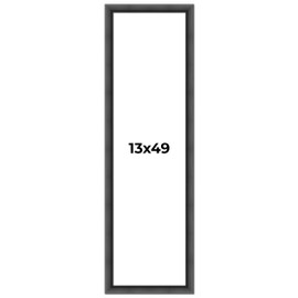 13x49 Frame Black Picture Frame - Complete Modern Photo Frame Includes UV Acrylic Shatter Guard Front, Acid Free Foam Backing Board, Hanging Hardware Wood Wall Frames for Family Photos - no Mat