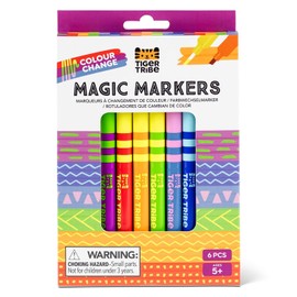 Tiger Tribe Colour Change Magic Markers - 6pcs Dual Tip Marker Pen Set For Kids, No Mess Colouring & Crafting Activities, Art & Stationery Sets, Craft Gifts For Children, Age 5 + Years Old