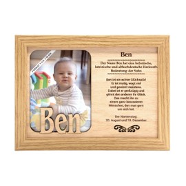BEN - Picture Frame for Photo with Nice Saying. Photo Frame Standing and Hanging - For Your Home, Picture Frame, Decorative Living Room Photography Photo Picture Portrait Portrait