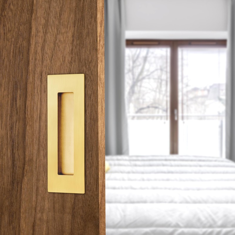 Malimali 4 Pack Stainless Steel Recessed Sliding Handles, 150mm Flush