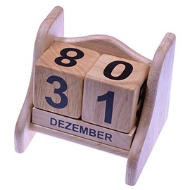 Perpetual Calendar Size L – Made from Hevea Wood Perpetual Calendar