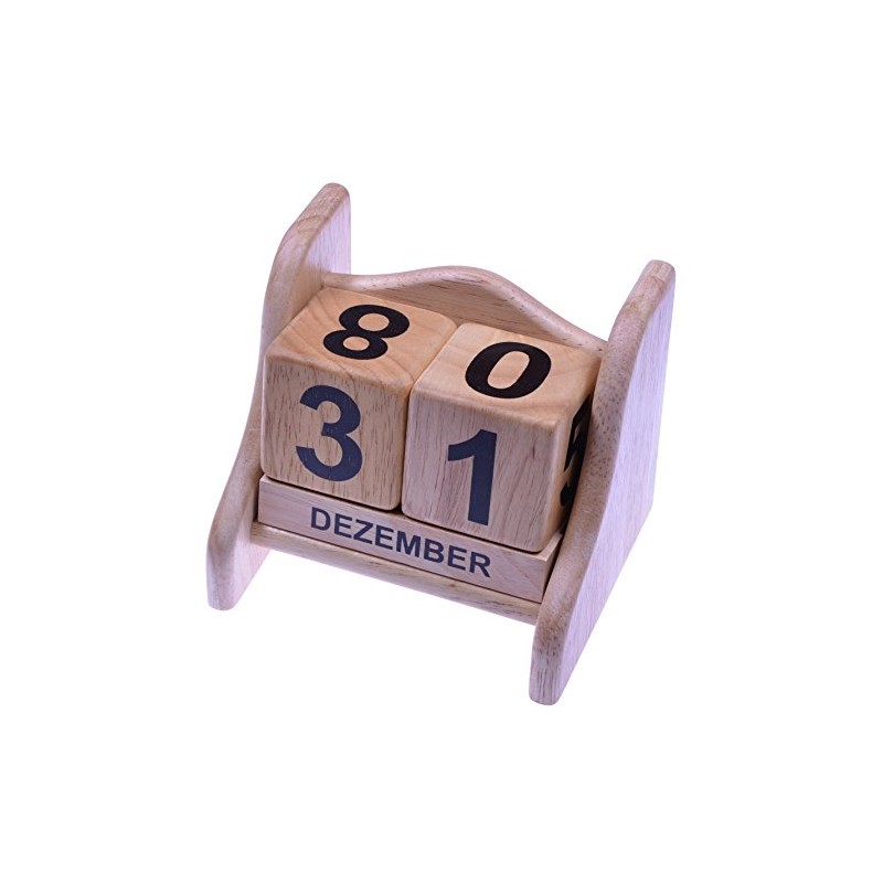 Perpetual Calendar Size L – Made from Hevea Wood Perpetual