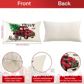 JOTOM Christmas Pillow Covers Christmas Winter Holiday Cushion Covers Home Decorative Throw Pillow Covers Xmas Pillowcases for Sofa Bed Couch Decor