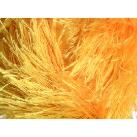 Lukche Eyelash Fun Fur Yarn Premium 100% Polyester 164 Yds (150 Mt), 3.53 Oz (100 Gr) Colorful Crochet Yarn Dıy Hand Knitting. (Yellow, 1 Skein)