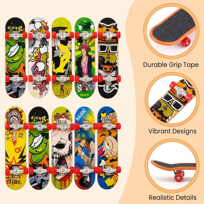 12 Pcs Mini Skateboard, Finger Skateboards Fingerboard Set