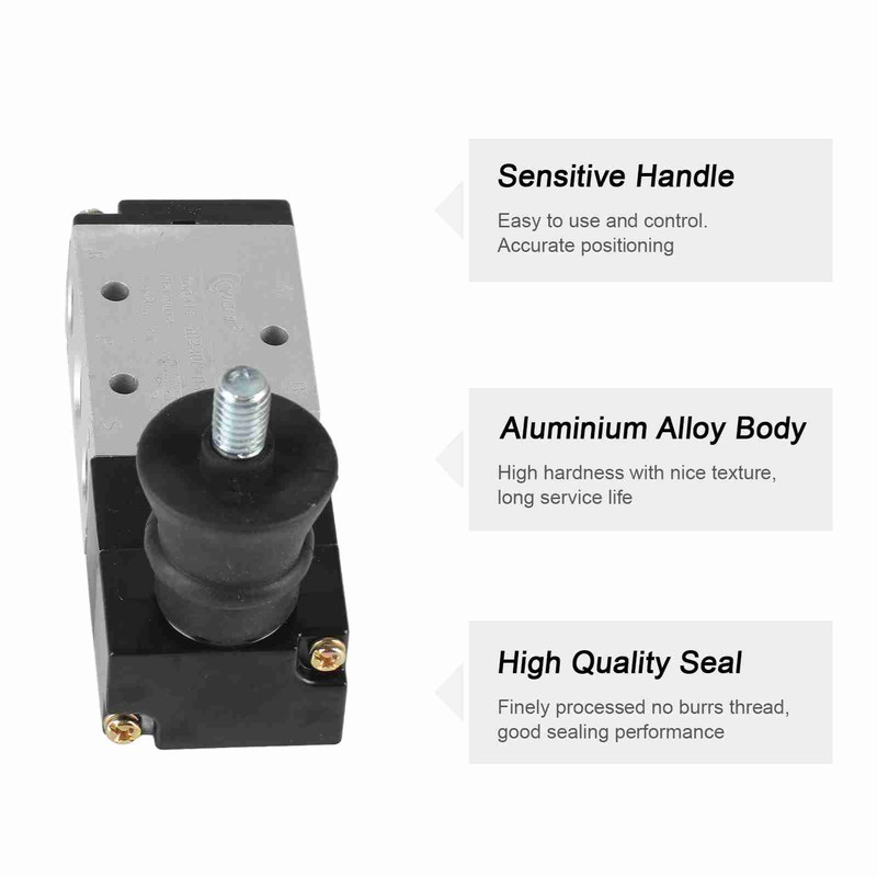 Pneumatic Manual Hand Lever Control Valve Aluminium Alloy 5 Way