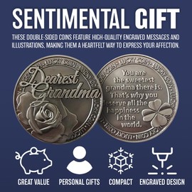 Lucky Coin for Special Occasions - Good Luck Coins | Engraved Special Message, Keepsake Gift Set, New | Coin Token Charm for Family, Friends, Relatives Or Someone Special (Dearest Father)