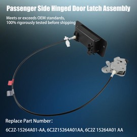 MADUOMA Lower Door Latch with Handle Assembly Compatible with Ford E150 E250 E350 Van Superduty 1992-2009 Passenger Side Hinged Left 40% Lower Door Latch Replaces# 6C2Z-15264A01-AA