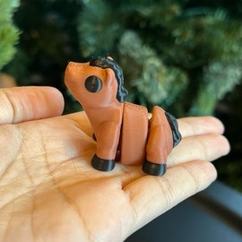 Mini animals 3d printed articulated home decor statues and figurines:_Horse