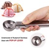 Linwnil Ice Cream Scoop, Solid Cookie Scoop, 2 Pack with