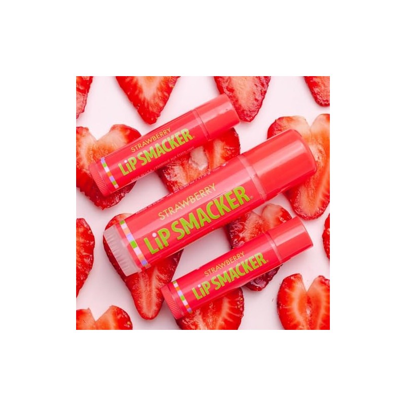 Lip Smacker Bálsamo labial de fresa, 0.14 onzas (paquete de