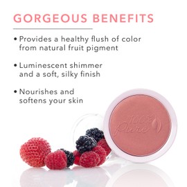 100% PURE Powder Blush (Fruit Pigmented), Berry, Soft Shimmery Finish, Nourishes Skin w/Rosehip Oil, Cocoa Butter, Natural Makeup (Vibrant Pink Berry) - 1.81 oz
