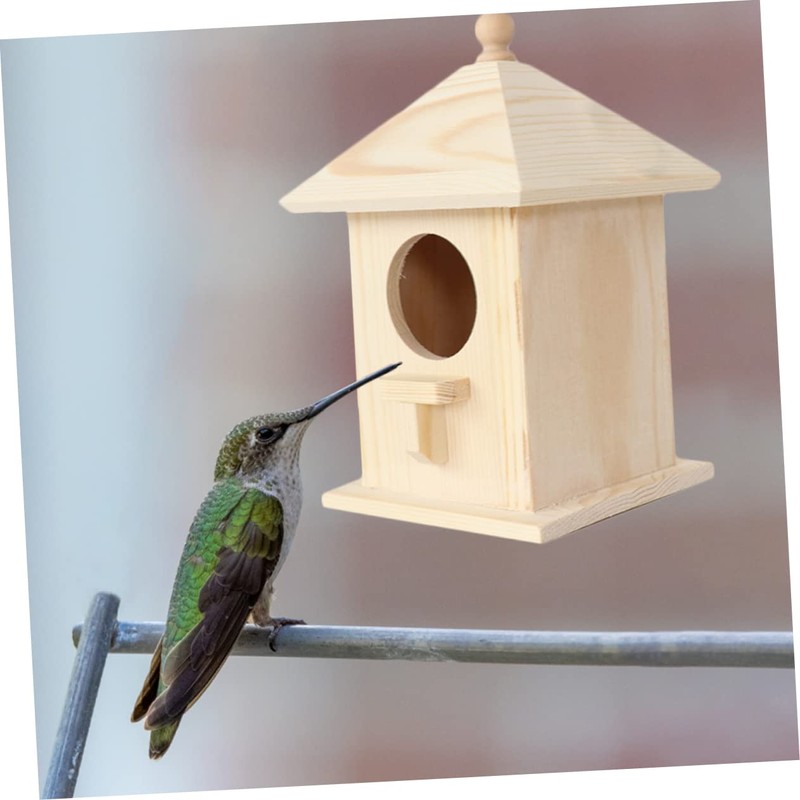 Sosoport Elegant Wooden Bird House Garden Nest Bird Feeder Hummingbird