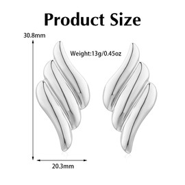 TTPSRY Angel Wings Earrings, Irregular Earrings, Statement Earrings, Hoop Earrings, Hypoallergenic Drop Earrings, Jewellery for Women, Stainless Steel