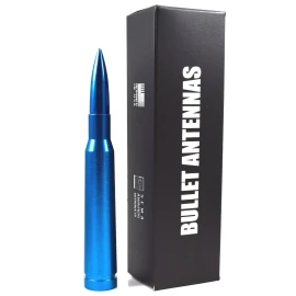 VMS RACING Anti-Theft Retractable Blue 50 Caliber Bullet Antenna For 07 21 GMC Chevy