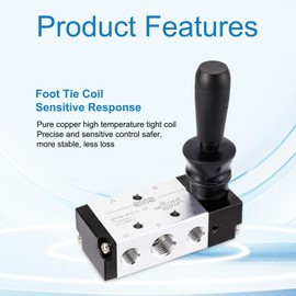 JIUWU 4H210-085 Way Pneumatic Air Hand Lever Operated Valve Solenoid Valve Port 6.35mm Manual Control Valves