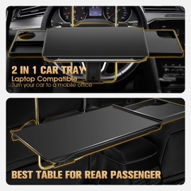 Upgraded Car Steering Wheel Tray with Phone Holder,Steering Wheel Table Tray for Car,720°Adjustable Steering Wheel Desk for Laptop,Car Tray for Eating,Versatile Car Steering Wheel Desk Tray for Driver