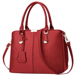 ACNCN Womens Satchel Handbag Tote Purse Top Handle Shoulder Bags Ladies Tote Bag Casual for Outdoor Working(Burgundy)