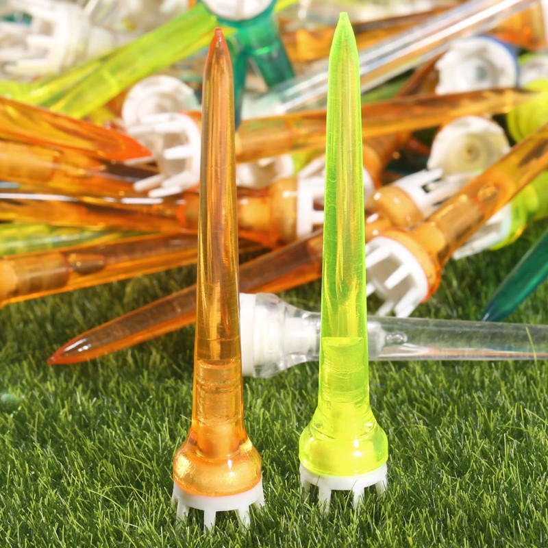 MUXSAM 50pcs Plastic Golf Tee Assorted Golf Crown Shape Booster