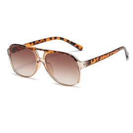 Ridering Retro Square Sunglasses for Women and Men Vintage UV400 Classic Large Double Bridge Sun Glasses Aviator Sunglasses