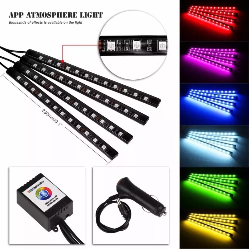 PUNKZZ Tiras 48 Led Rgb Interior App Control Remoto Luz