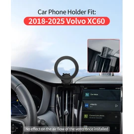 MaserWeller Car Phone Holder for Volvo XC60 2018-2025 Accessories, 360° Rotation Phone Mount Compatible with MagSafe, Cell Phone Holder Does Not Affect Air Vent