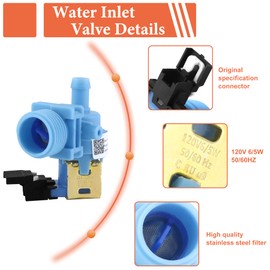 W10327249 WPW10327249 W10327250 Dishwasher Water Inlet Valve Compatible with Kenmore Kitchen.Aid Whirl.pool - Replaces W11175771, W10195047, W10872255, W11130744 by PANDEELS