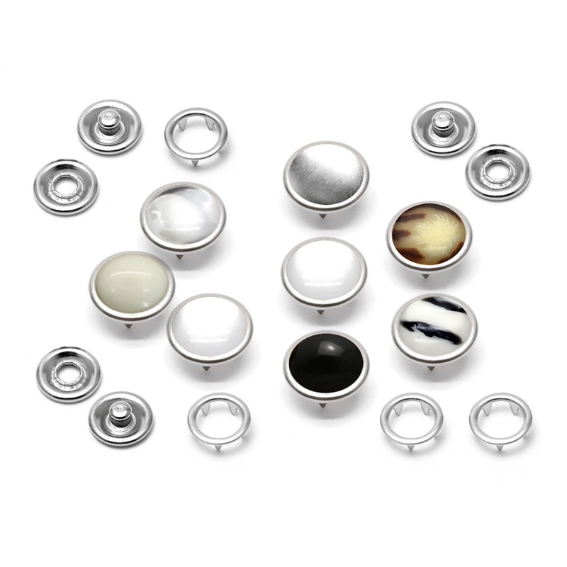 CRAFTMEMORE 20SETS 10MM White Pearl Snaps Fasteners Pearl-Like Button for