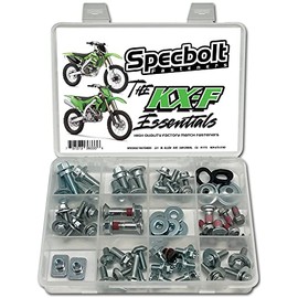 Specbolt KX 250F 450F Essentials Bolt Kit Fits: All Kawasaki KXF250 KXF450 KXF 250 450 Kick Start Seat Subframe Fenders Brake Rotors Sprocket Fork Guards and much more