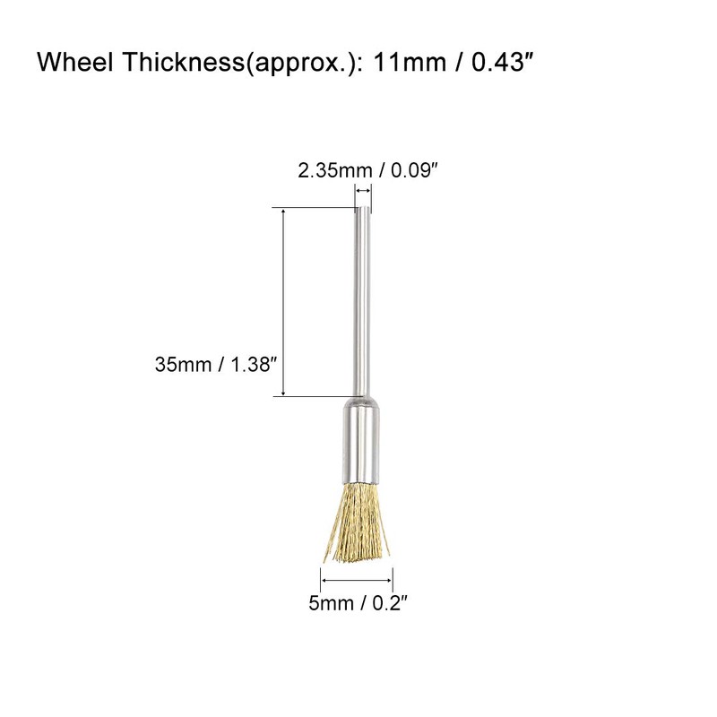 sourcing map Mini Wire Cup Brush Brass Plated Crimped Steel