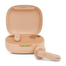JBL Vibe Flex, Audífonos Inalámbricos Bluetooth, Drivers 12mm, Reproducción 32 Horas, Resistentes al Agua y al Polvo IP54 - Beige