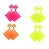 Ipetboom 4 Pairs Exaggerated Geometric Dangler Acrylic Earrings Yellow Orange