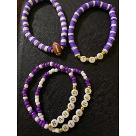 Unbranded TCU Horned Frogs Womens 4-Piece Bracelet Set -Riff Ram Bah Zoo - Football Charm