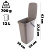 KADAX Waste Bin with Lid and Handle, Plastic Waste Bin,