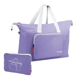 Colawind Foldable Travel Duffle Bags, Overnight Luggage Bags for Women Men, Carry on Tote Bags for Airplanes, Hospital, Sports, Gym (Purple)